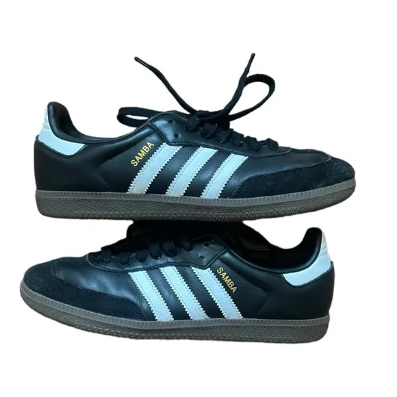 SOLD OUT Adidas Samba Womens 7.5 Black and White - Picture 1 of 9